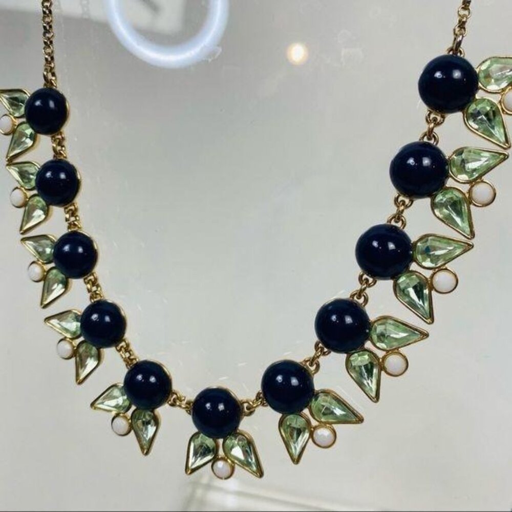 J. Crew Navy Sage Green Necklace